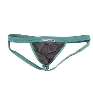 Rufskin Denim Men Teal Blue Charcoal Gray Athletic Jockstrap Underwear Medium